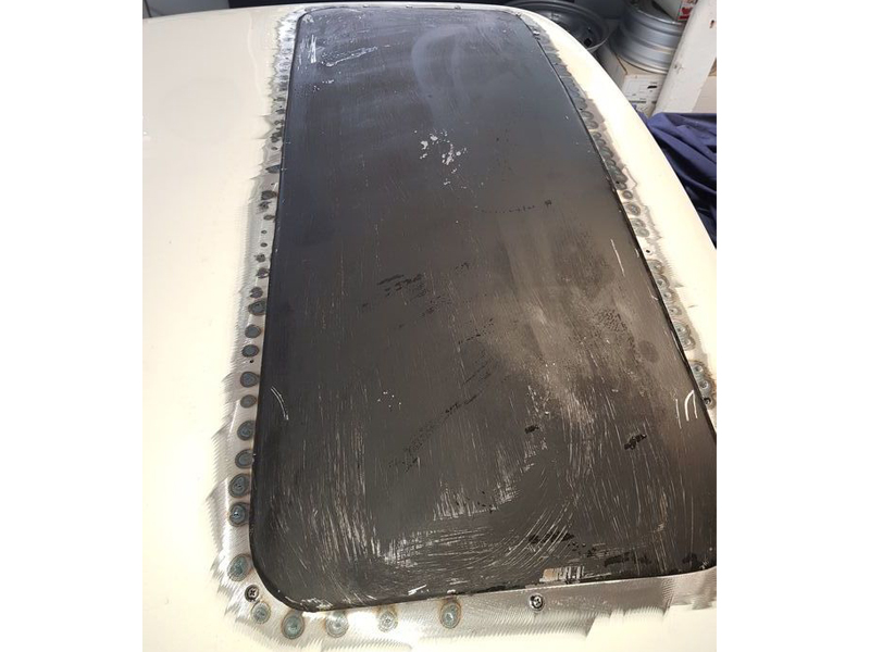 Sunroof delete panel supplied in bare steel to be welded 93056405101